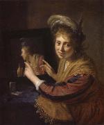 REMBRANDT Harmenszoon van Rijn Girl at a Mirror Germany oil painting artist
